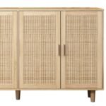 Walker Edison | Modern 4-Door Rattan Storage Sideboard TV Stand - Image 8