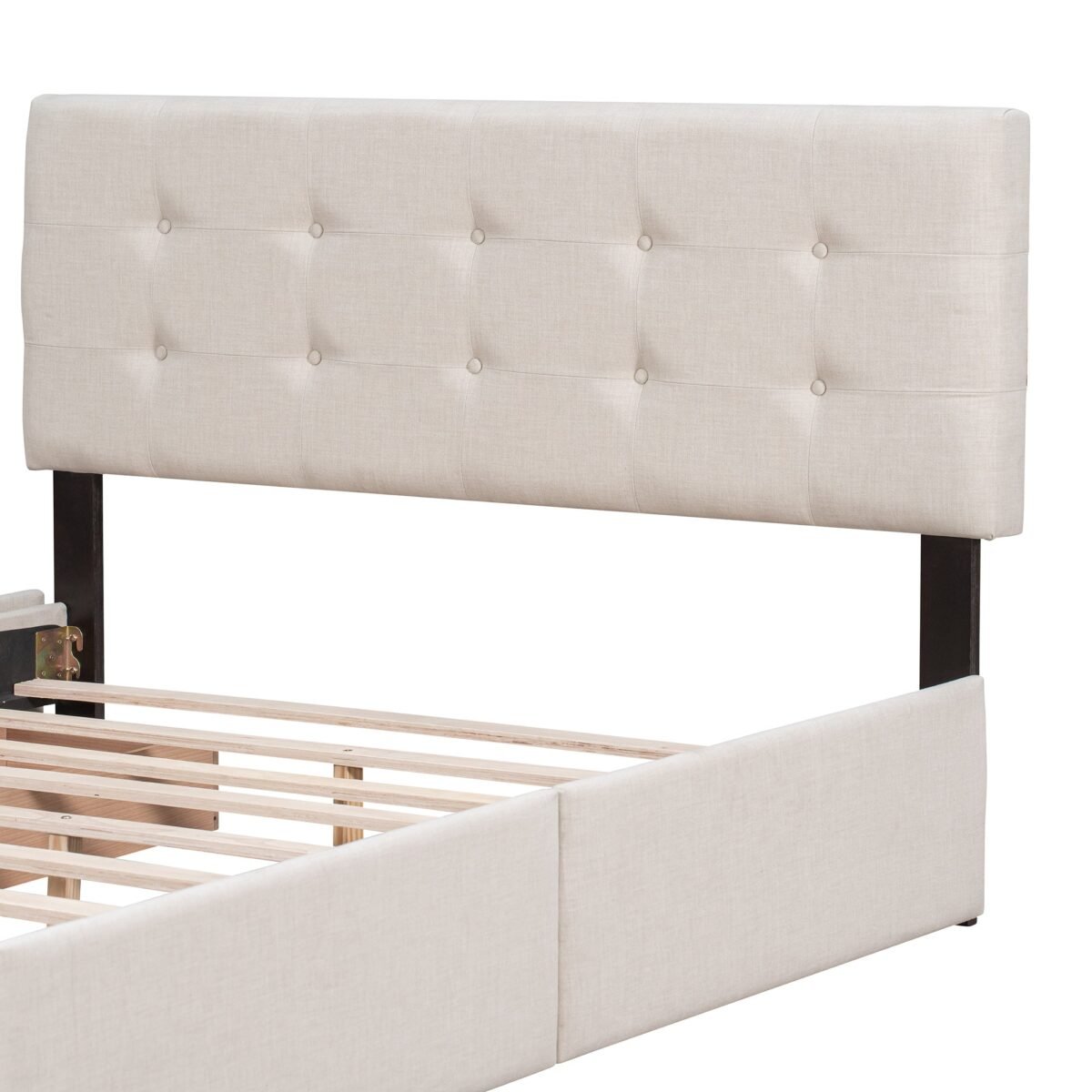 Walker Edison | Upholstered Queen Platform Bed with Storage - Image 9
