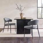 Alexis Modern Upholstered Curved Dining Chair, set of 2 - Image 5