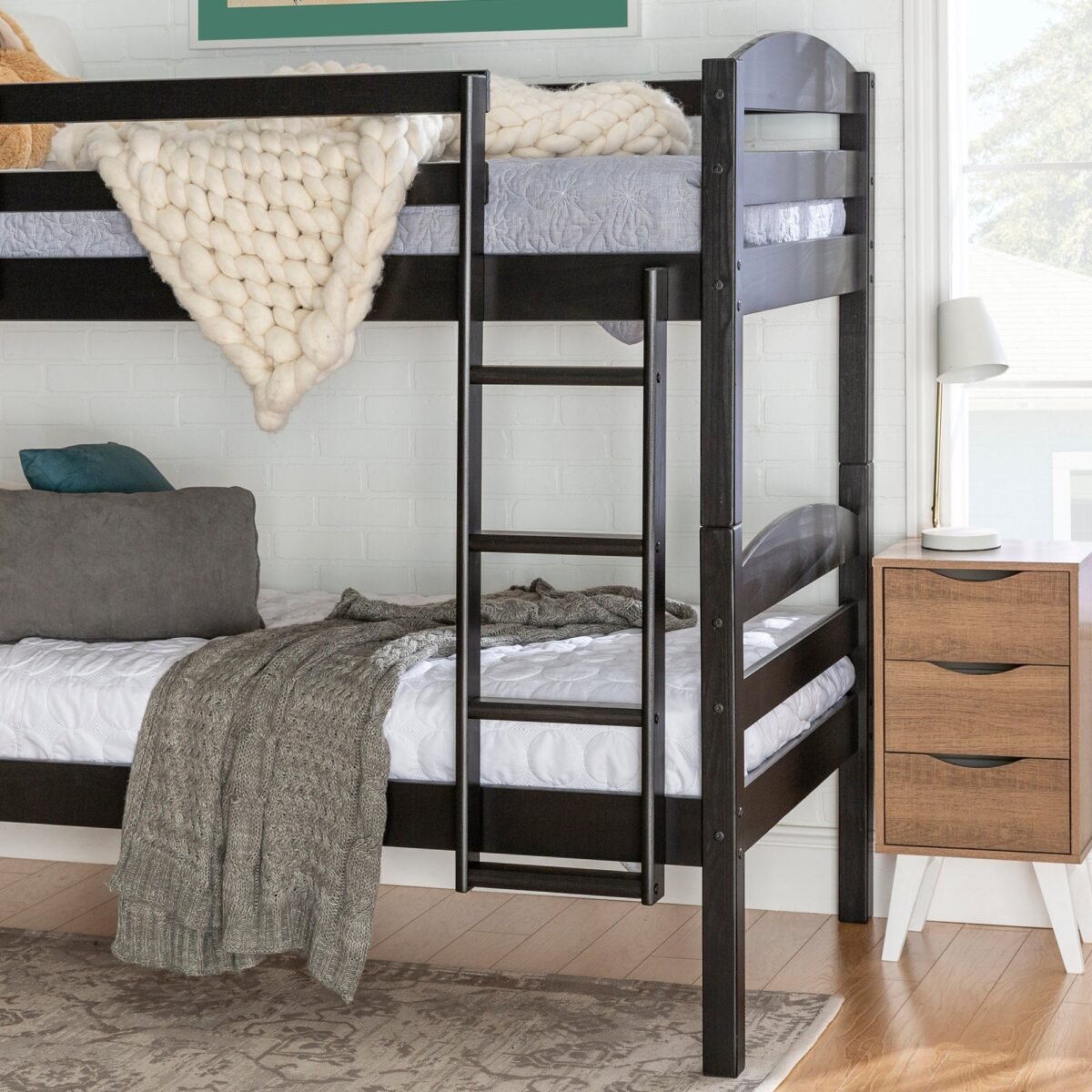 Carolina Transitional Solid Wood Twin-over-Twin Bunk Bed - Image 22