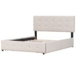 Walker Edison | Upholstered Queen Platform Bed with Storage - Image 5