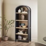 Chantelle Modern Arched Bookshelf with Open Shelves - Image 13