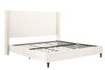Walker Edison | Traditional Peyton Upholstered 54" High Headboard King Bed - Image 15