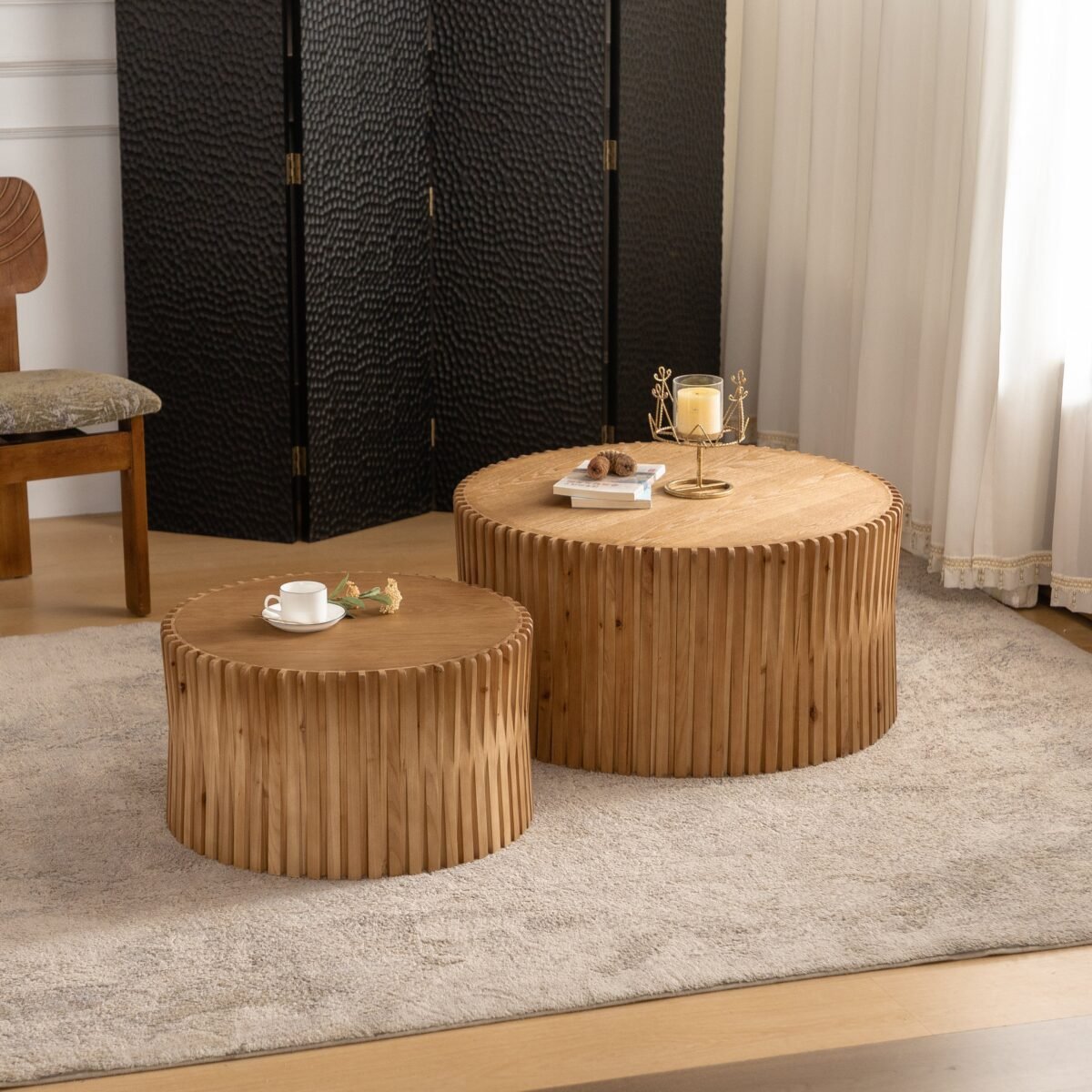 Walker Edison | Textured Nesting Coffee Table Set - Image 22