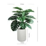 CG Hunter 4' Lifelike Monstera Plant in Sleek Gray Planter – Realistic Tropical Decor - Image 5