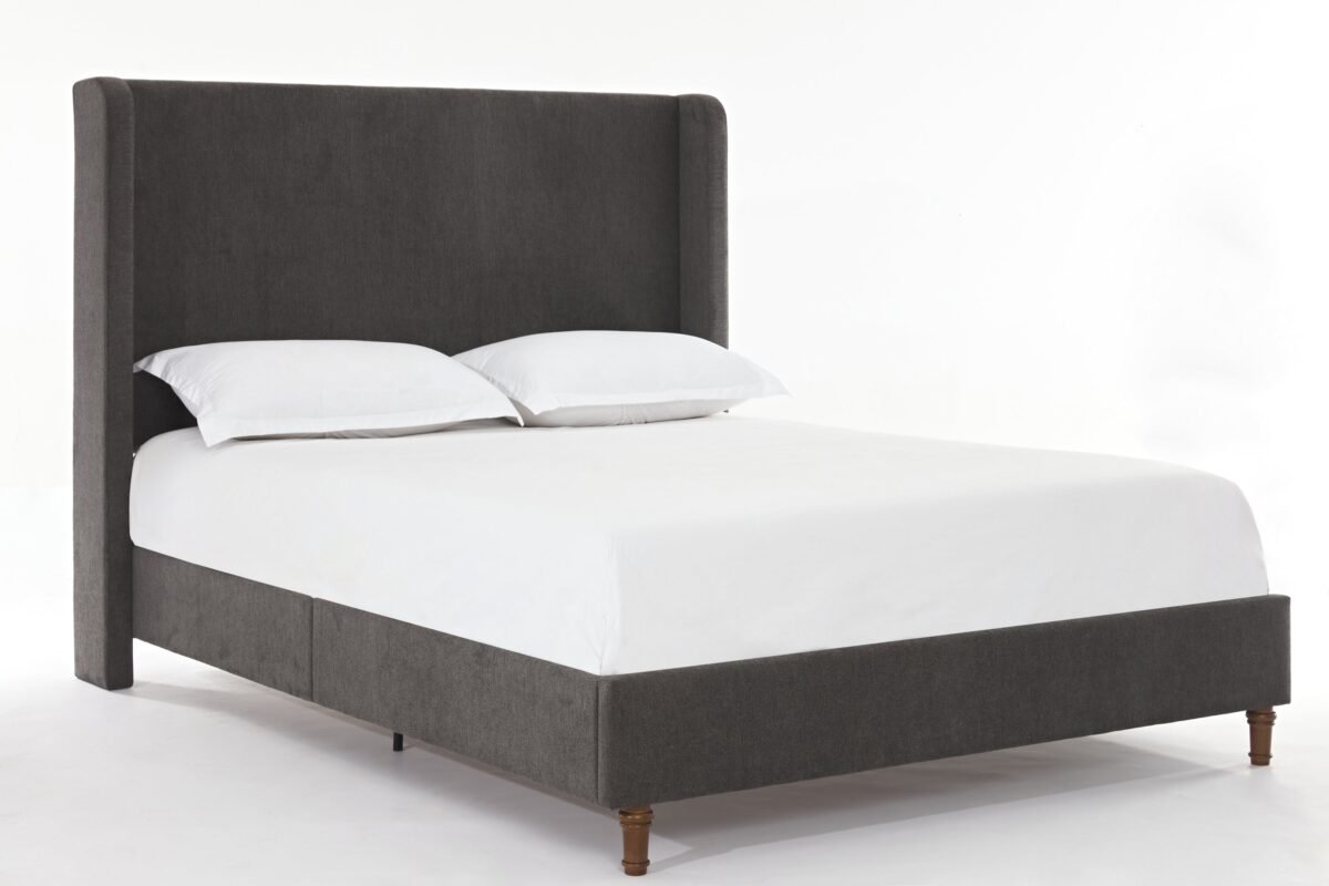 Walker Edison | Velvet Tall 54" Headboard Upholstered Queen Bed - Image 2