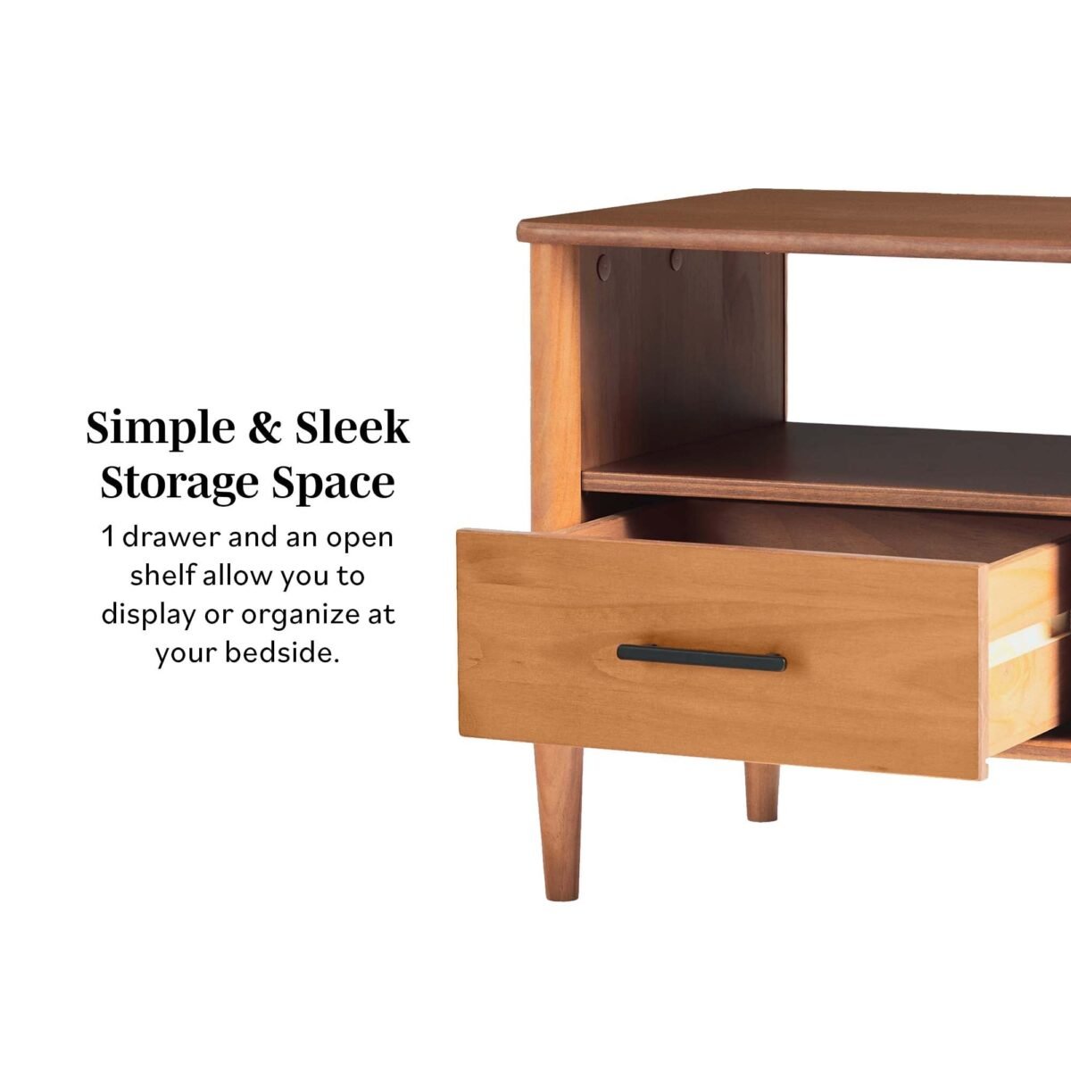Walker Edison Spindle Transitional 1-Drawer Nightstand - Image 8