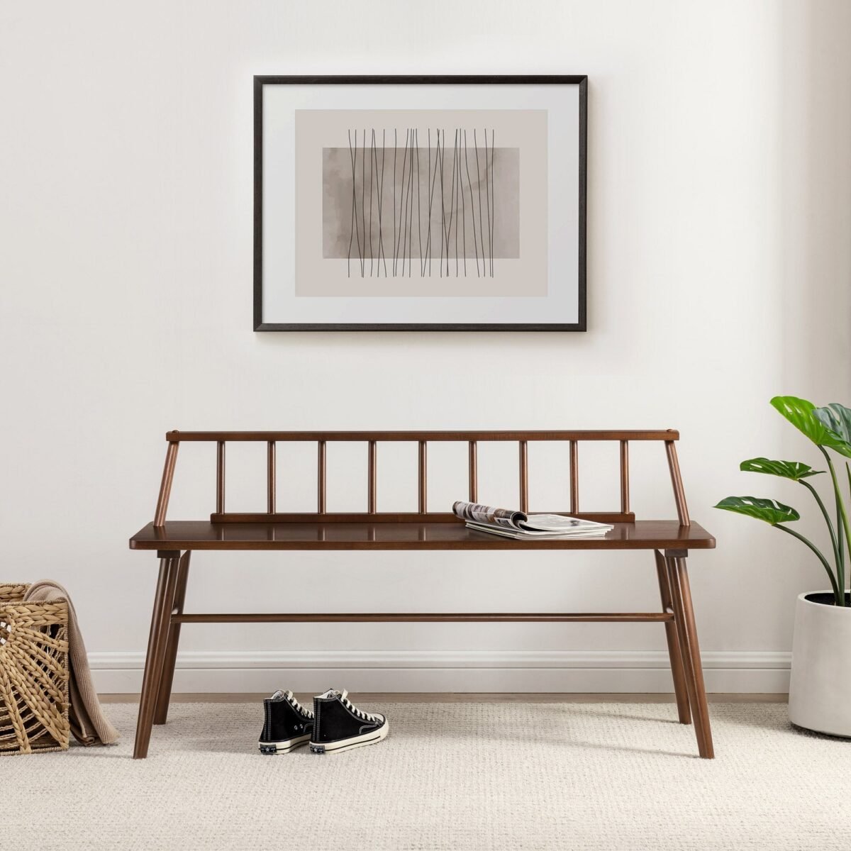 Walker Edison Spindle 47" Low Back Bench - Image 3