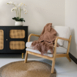 Handcrafted 100% Linen Throw Blanket in Rich Chocolate Brown with Elegant Fringe, 50" x 70" - Image 2