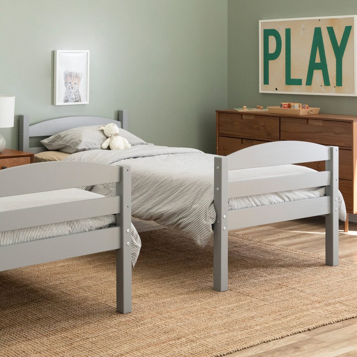 Carolina Transitional Solid Wood Twin-over-Twin Bunk Bed - Image 3