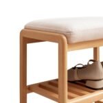 Walker Edison | Natural Solid Wood Entryway Shoe Bench - Image 5