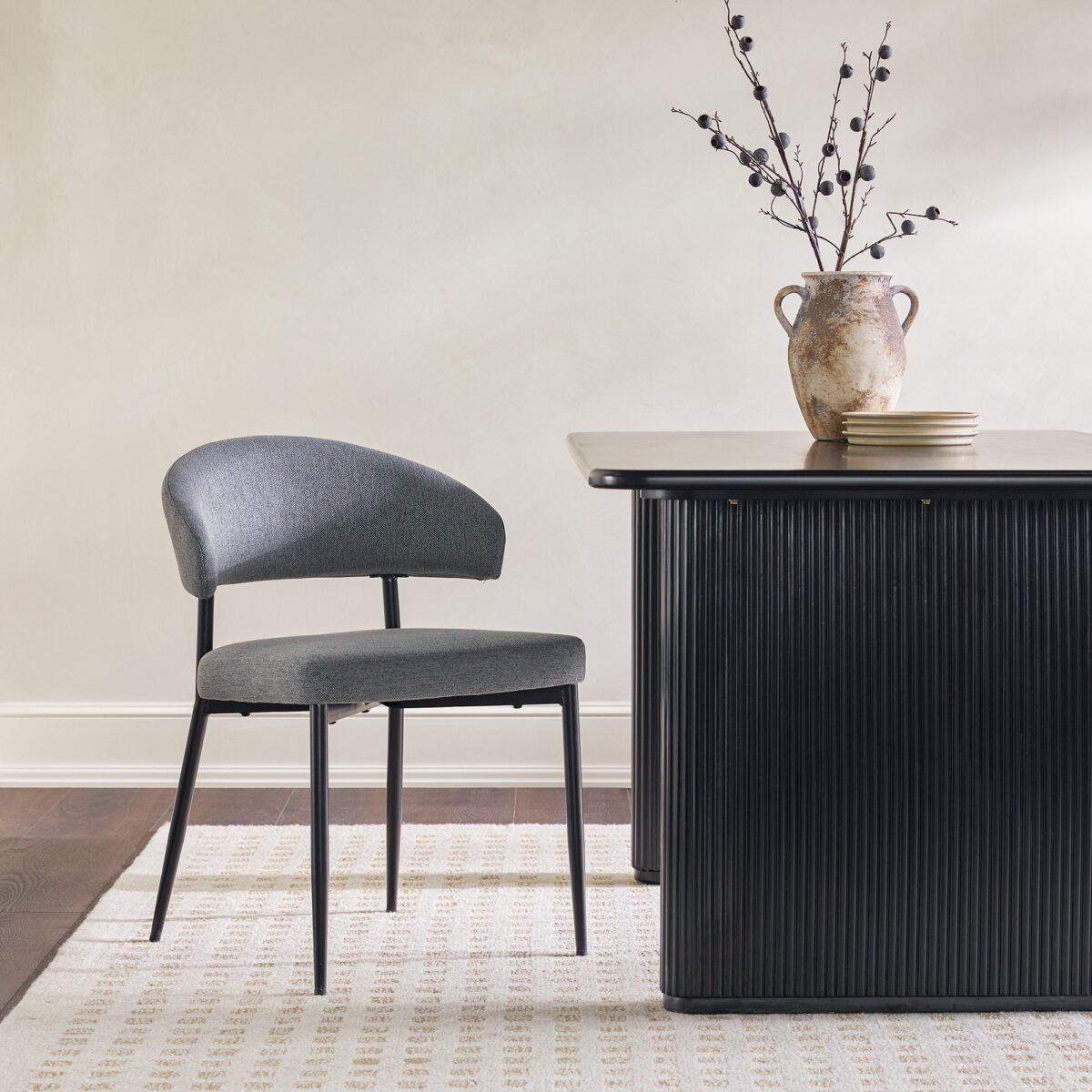 Alexis Modern Upholstered Curved Dining Chair, set of 2 - Image 6