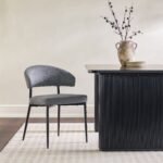 Alexis Modern Upholstered Curved Dining Chair, set of 2 - Image 6