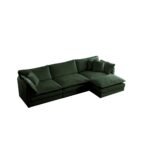Walker Edison | Chenille Modular Cloud Couch with L-Shaped Sectional and Ottoman - Image 3