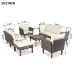 Walker Edison | Wicker 9-Piece Patio Modular Sofa Set - Image 4