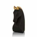 Black & Gold Steed Horse Polyresin Figurine with White Base - Image 2