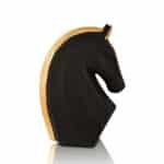 Black & Gold Steed Horse Polyresin Figurine with White Base - Image 6