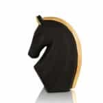 Black & Gold Steed Horse Polyresin Figurine with White Base - Image 4