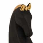 Black & Gold Steed Horse Polyresin Figurine with White Base - Image 3