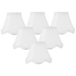 5"W x 4"H Set of 6 Down White Scallop Stretch Clip-on Candelabra Lampshade