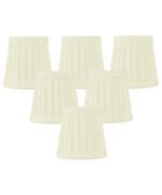 4"W x 4"H Set of 6 Egg Shell Pleated Clip-on Candelabra Lampshade