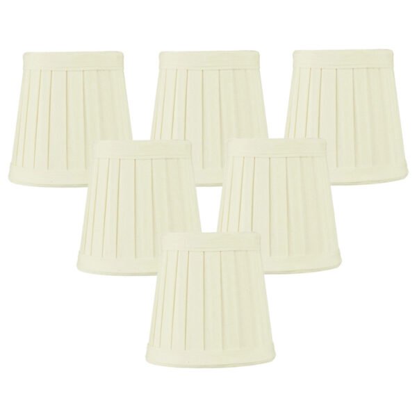 4"W x 4"H Set of 6 Egg Shell Pleated Clip-on Candelabra Lampshade