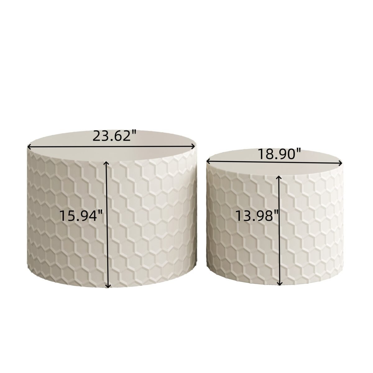 Walker Edison | Minimalist Honeycomb Nesting Coffee Table Set - Image 5