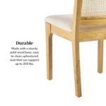 Catalina Solid Wood Dining Chair with Rattan Inset Back, Set of 2 - Image 4