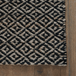 Handmade Natural and Black Diamond Jute Rug by CG Hunter – Eco-Friendly Artisanal Design - Image 3