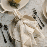 CG Hunter Handcrafted Linen Blush Lilies Napkins - Set of 4 for Elegant Dining Decor - Image 2