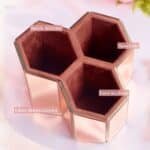 Hexagon 3 Part Multi-Purpose Organiser in Mirror Glass Finish, Rose Gold - Image 3