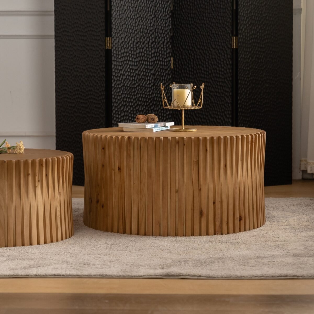 Walker Edison | Textured Nesting Coffee Table Set - Image 6