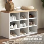 Walker Edison | Entryway 2-in-1 Coat Rack and Shoe Bench Set - Image 8