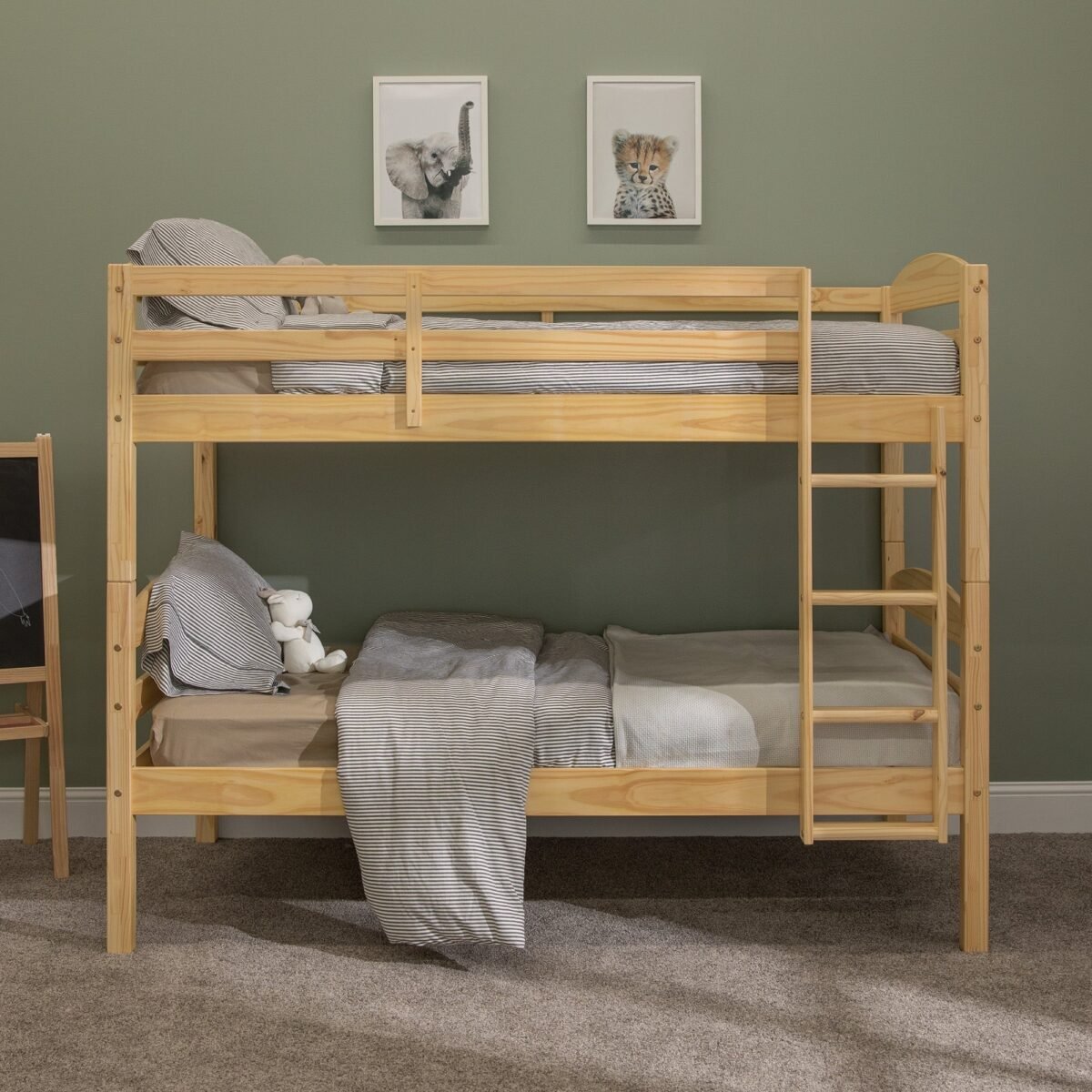 Carolina Transitional Solid Wood Twin-over-Twin Bunk Bed - Image 13