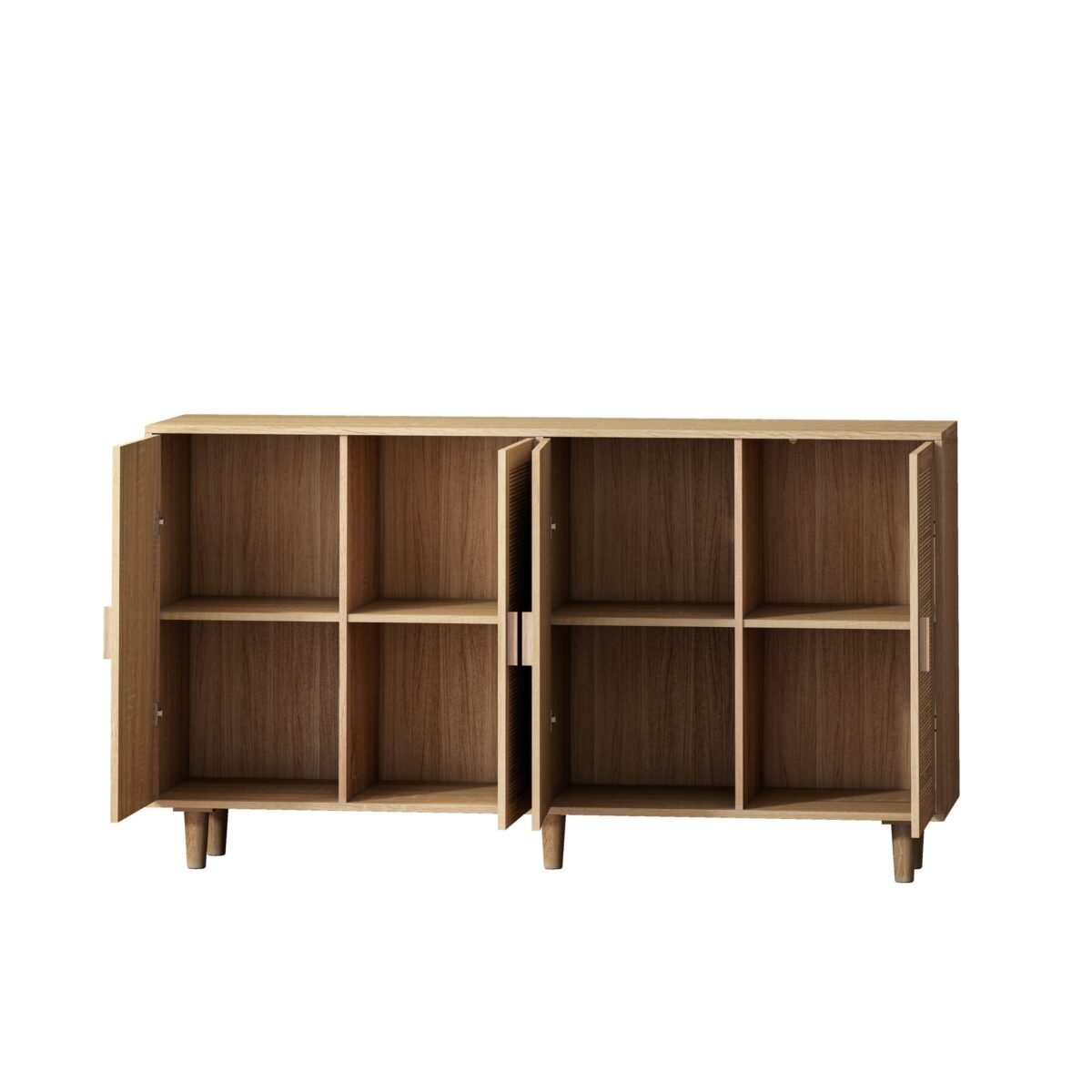 Walker Edison | Modern 4-Door Rattan Storage Sideboard TV Stand - Image 4