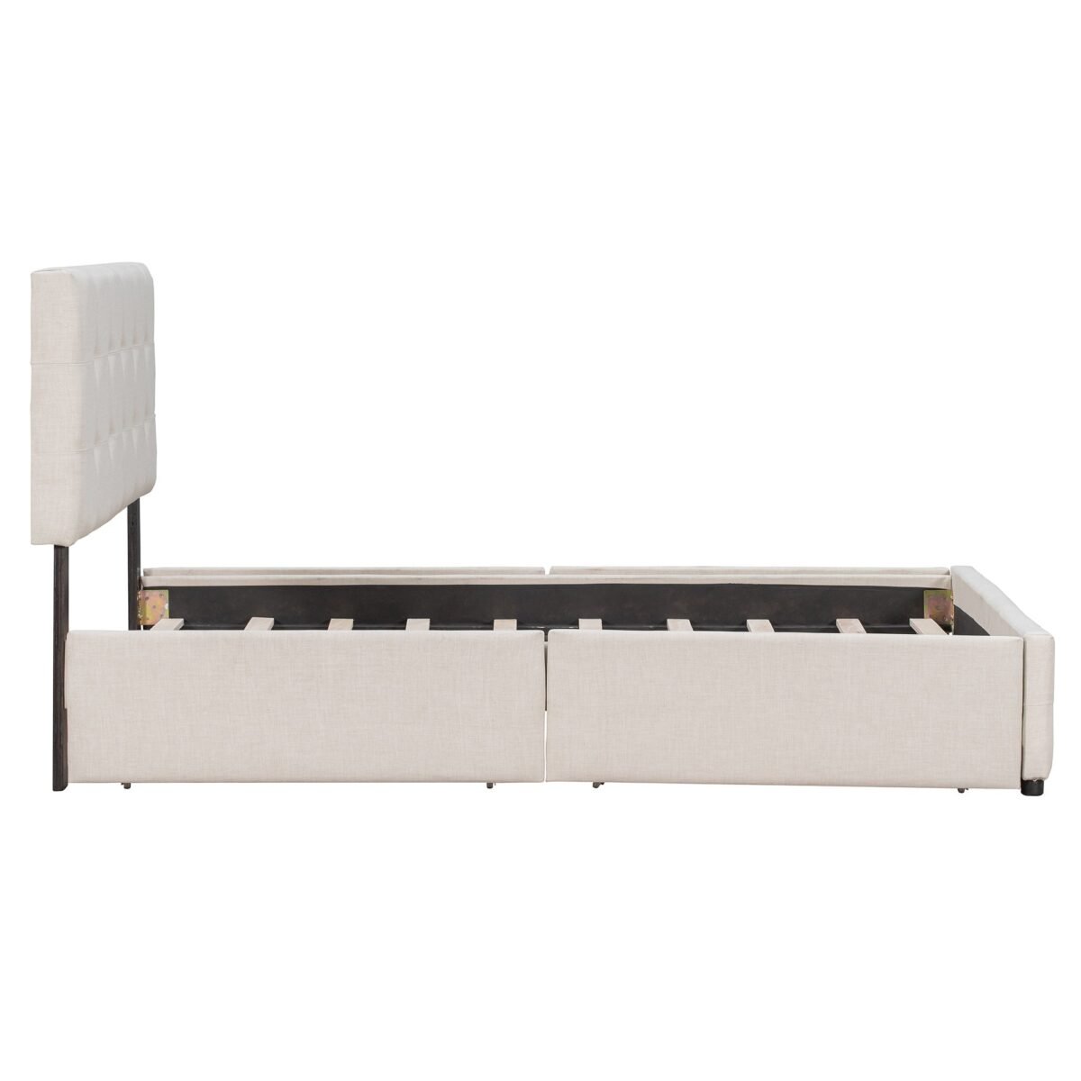 Walker Edison | Upholstered Queen Platform Bed with Storage - Image 10