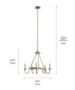 Barrett 22"W 5-Light Chandelier by Kichler Distressed Antique Gray with Brushed Nickel Finish - Image 4