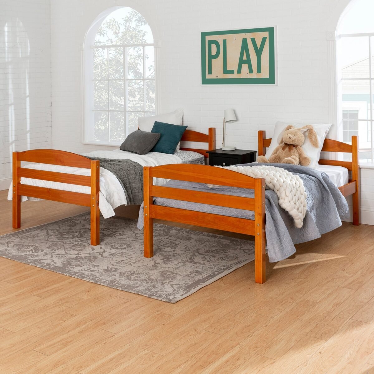 Carolina Transitional Solid Wood Twin-over-Twin Bunk Bed - Image 20