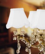 5"W x 4"H Set of 6 Down White Scallop Stretch Clip-on Candelabra Lampshade - Image 4