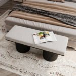 Walker Edison | Fluted Base Upholstered Bench - Image 2