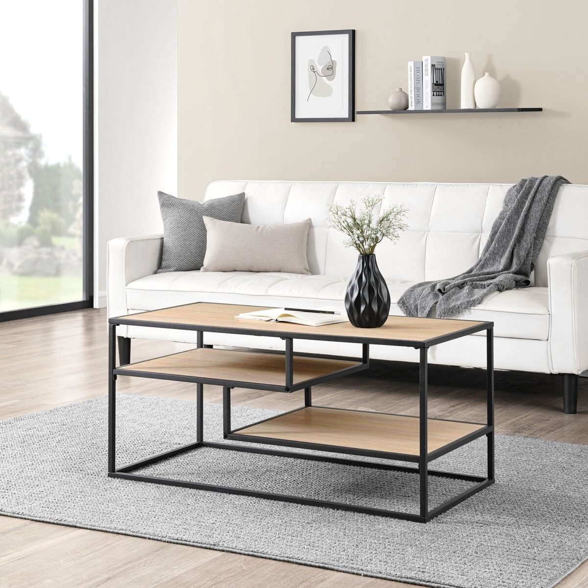 Maya 40" Contemporary Metal Coffee Table - Image 1
