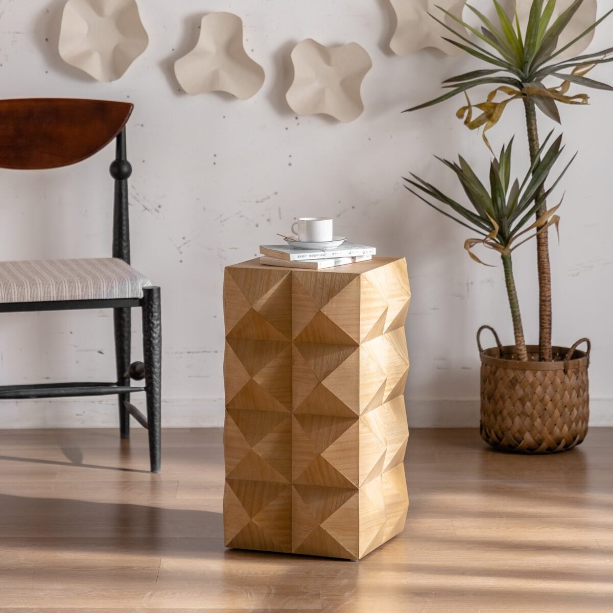 Walker Edison | Modern Embossed Pattern Side Table - Image 3