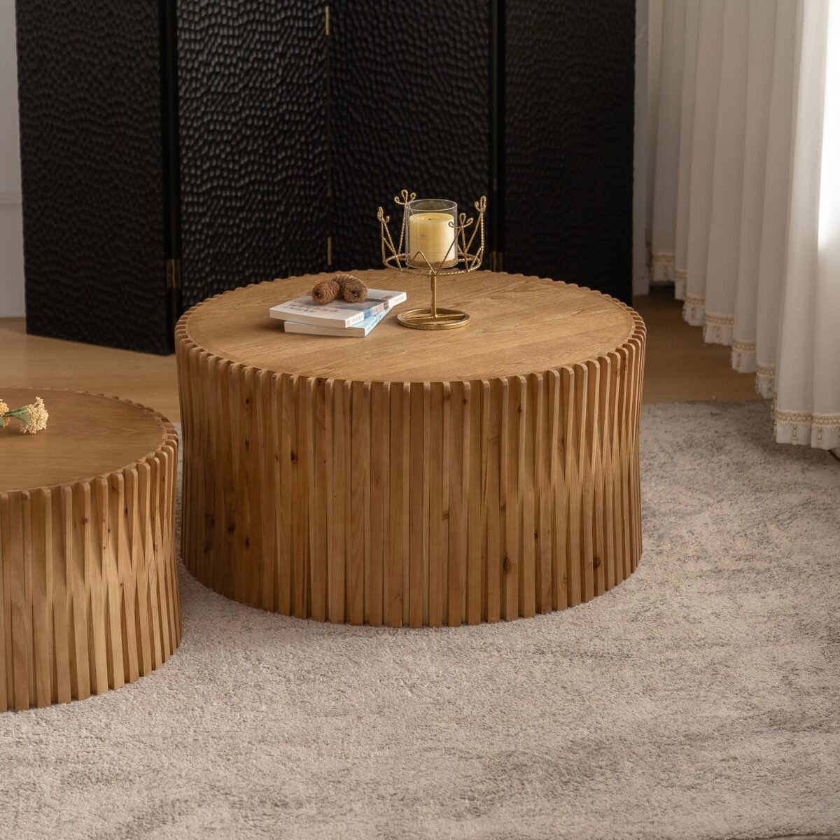 Walker Edison | Textured Nesting Coffee Table Set - Image 8