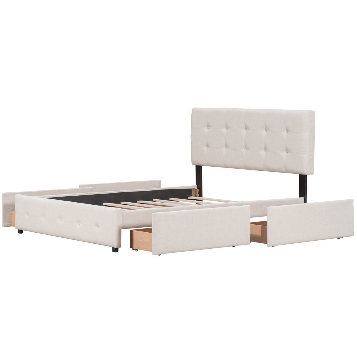 Walker Edison | Upholstered Queen Platform Bed with Storage - Image 8