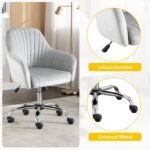 Walker Edison | Velvet Modern Home Office Desk Chair - Image 5