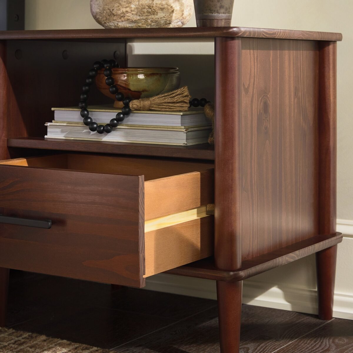 Walker Edison Spindle Transitional 1-Drawer Nightstand - Image 5