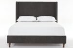 Walker Edison | Velvet Tall 54" Headboard Upholstered Queen Bed - Image 11