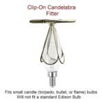 4"W x 5"H Set of 6 Candelabra Stretch Eggshell with Liner Clear Beads - Image 5