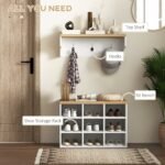 Walker Edison | Entryway 2-in-1 Coat Rack and Shoe Bench Set - Image 2