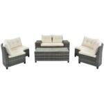 Walker Edison | 8-pieces Outdoor Wicker Round Sofa Set - Image 6